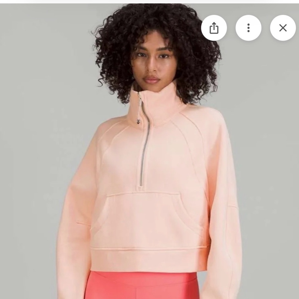 Lululemon Peach High-Neck quarter zip Sweatshirt
